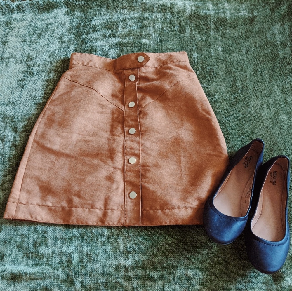 Brown suede skirt